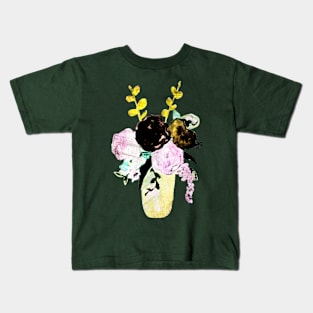 Vase of Roses in Grunge Kids T-Shirt